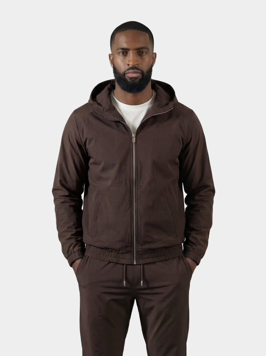 Combinaison technique marron à capuche