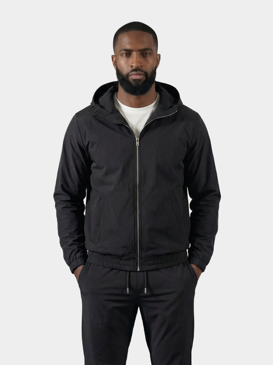 Combinaison technique noire à capuche
