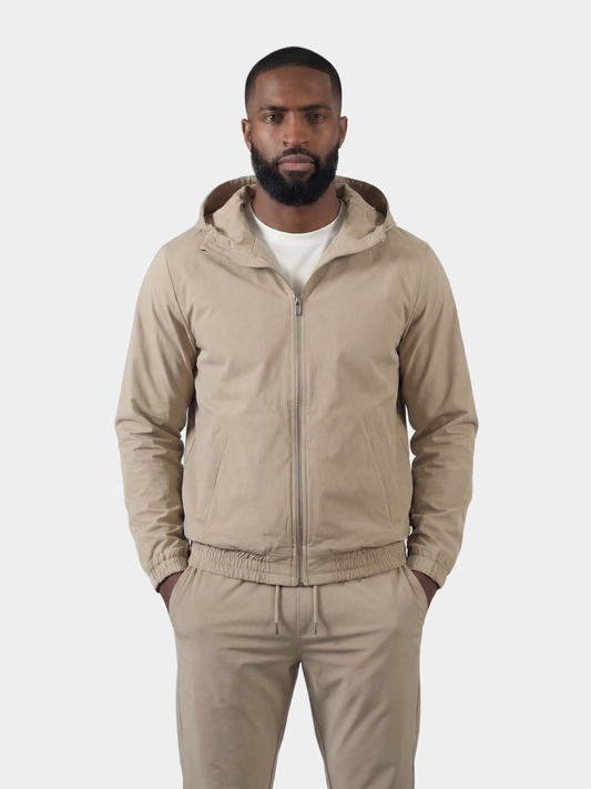 Combinaison technique beige à capuche