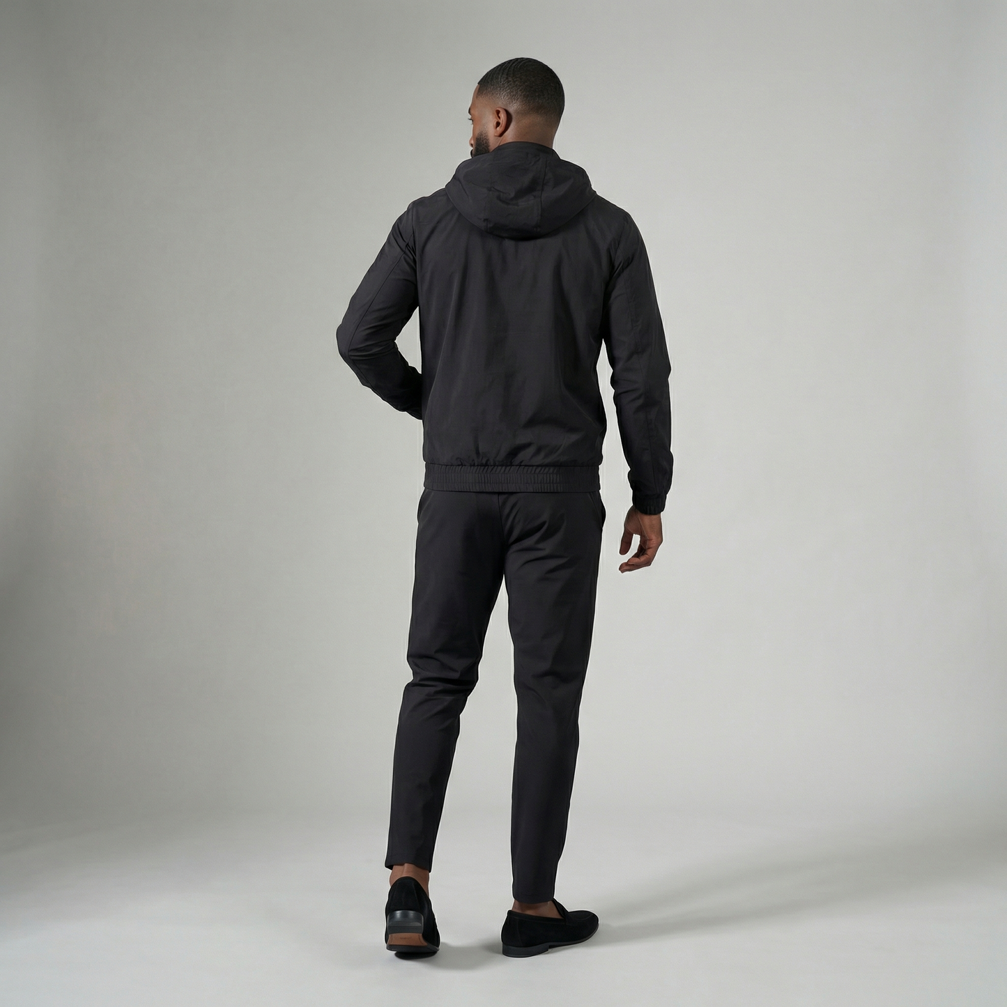 HOODED BLACK TECH SUIT