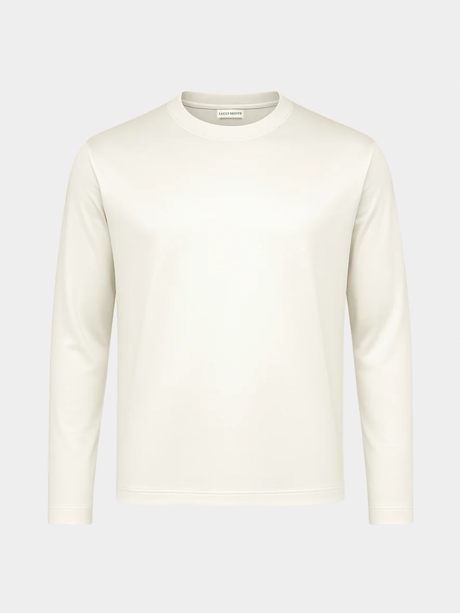 WHITE MERCERISED GLANZ PULLOVER