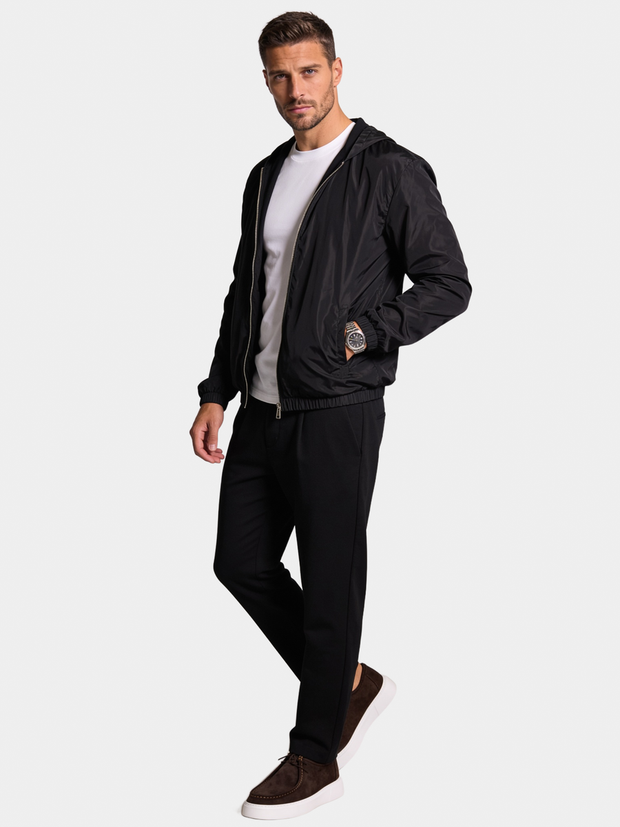 VESTE À CAPUCHE NOIRE PREMIUM
