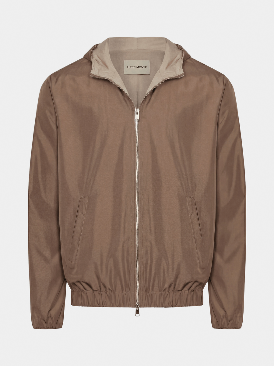 VESTE À CAPUCHE TAUPE PREMIUM