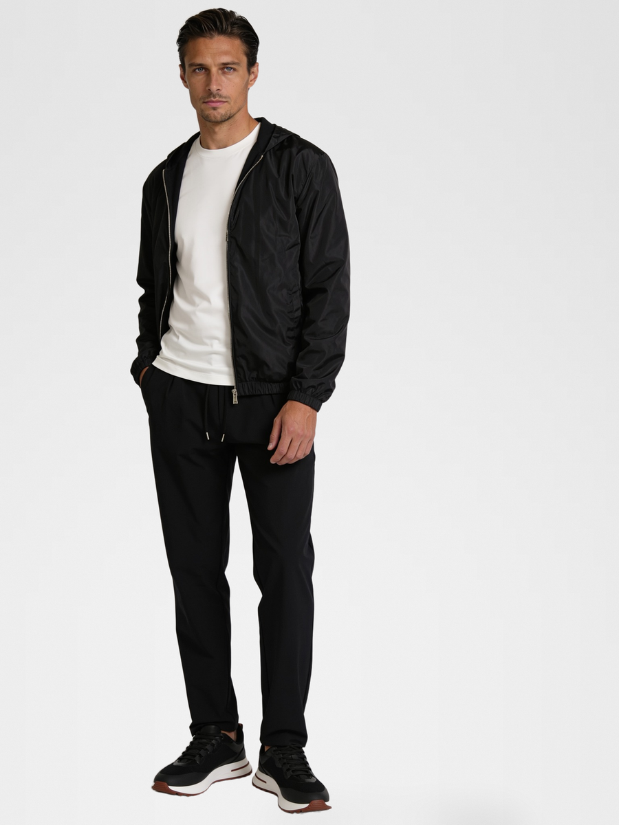 PREMIUM BLACK HOODED JACKET