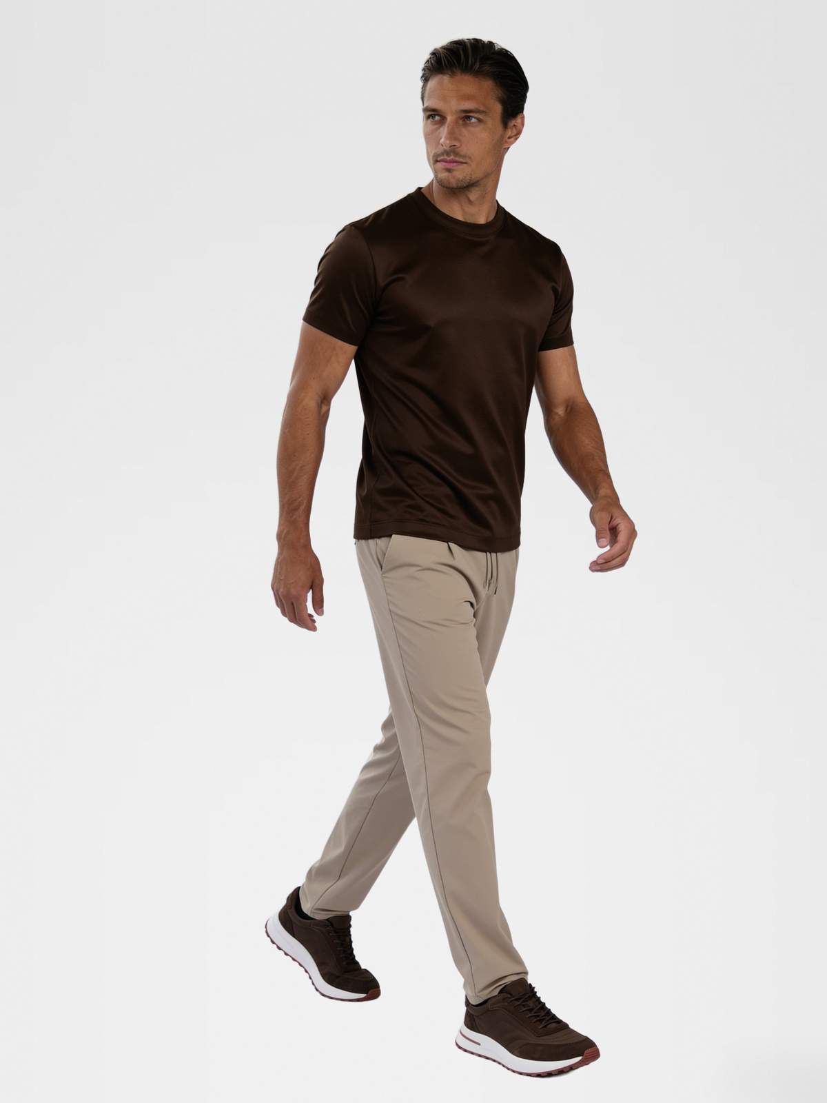 lp brown shoe, beige urbanpants, espresso imperial tee — european2 — Walking