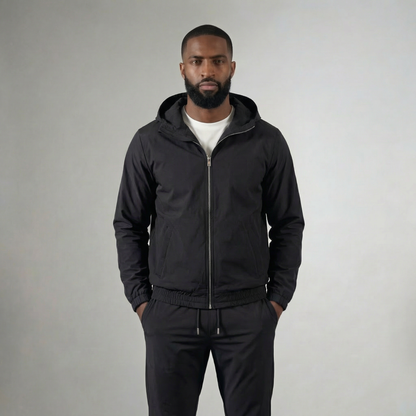 HOODED BLACK TECH SUIT