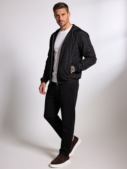 PREMIUM BLACK HOODED JACKET