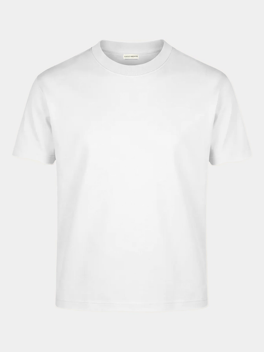 white mercerised shirt — packshot