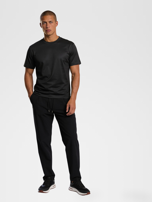 black urbanpants, black imperial tee, lp black shoe — lightskin_model — Hero Front
