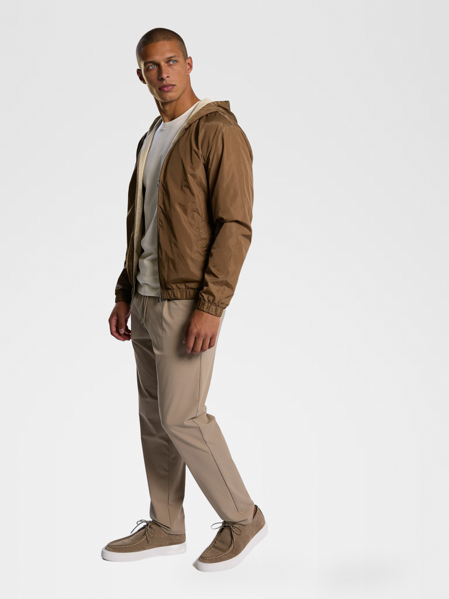 VESTE À CAPUCHE TAUPE PREMIUM