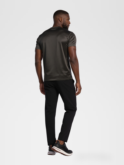 grey imperial tee, black urbanpants, lp black shoe — qp — Back View