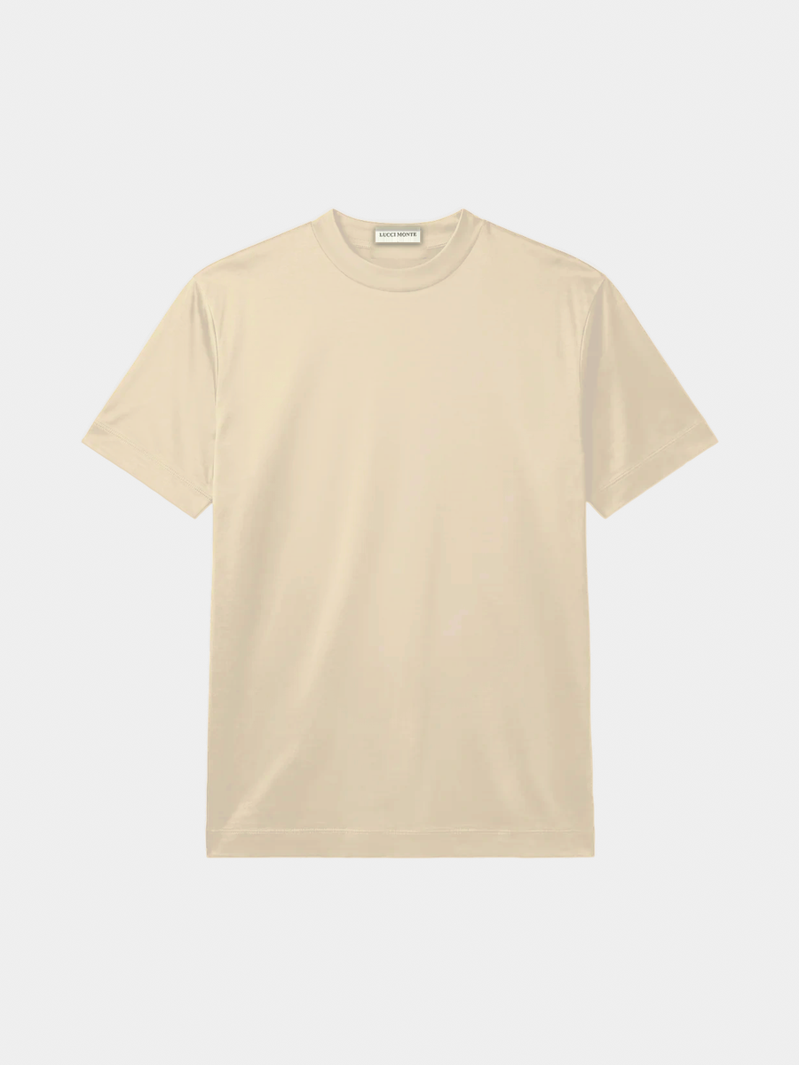 BEIGE MERCERISED GLANS SHIRT