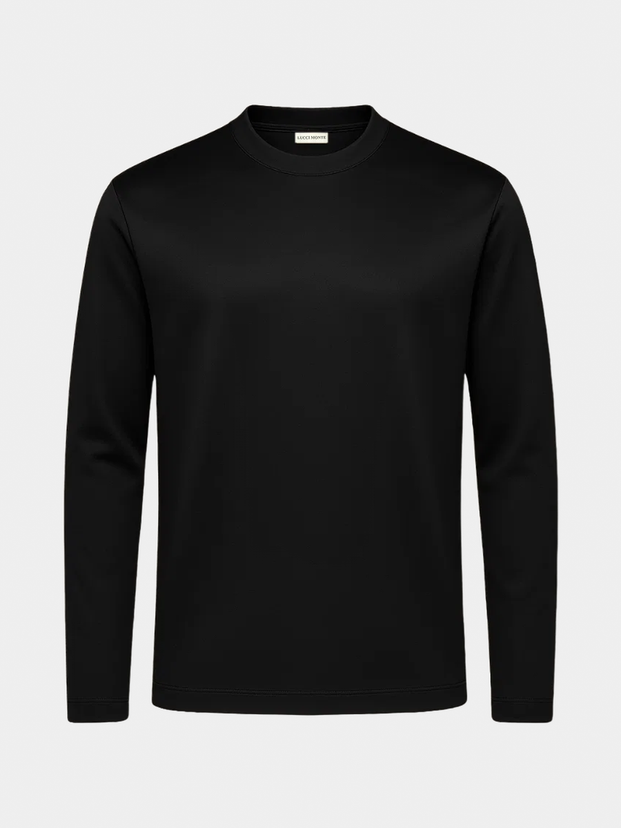 BLACK MERZERISIERTER GLANZPULLOVER